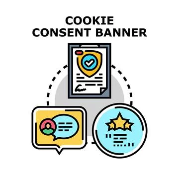Cookie consent banner concept for web privacy 스톡 일러스트
