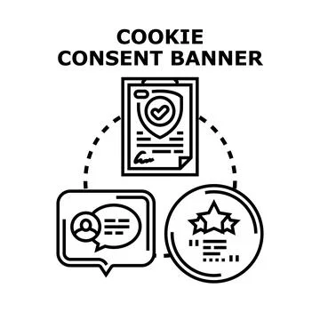Cookie consent banner concept for web privacy Illustrazione stock