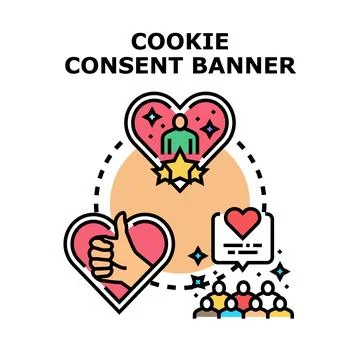 Cookie consent banner for user experience and data privacy イラスト素材