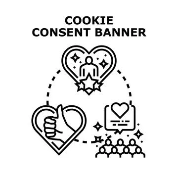 Cookie consent banner for user experience and data privacy イラスト素材