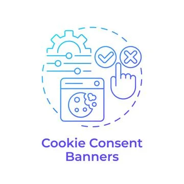 Cookie consent banners blue gradient concept icon Illustrazione stock