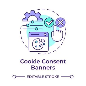 Cookie consent banners multi color concept icon Illustrazione stock