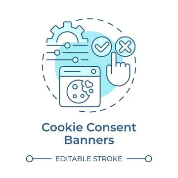 Cookie consent banners soft blue concept icon Illustrazione stock