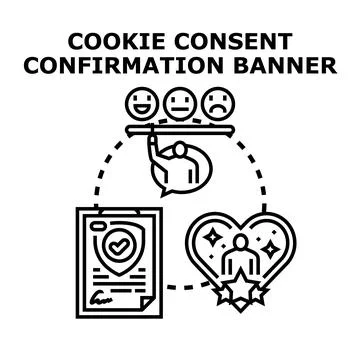 Cookie consent confirmation concept for data protection Stock Illustration