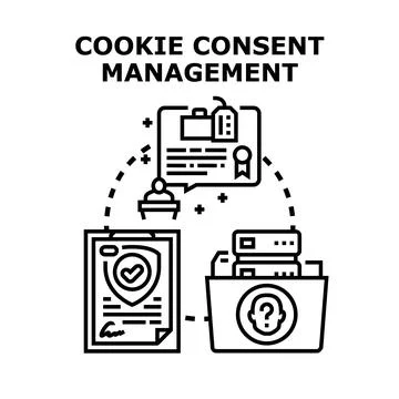 Cookie consent management strategy developing data privacy 스톡 일러스트