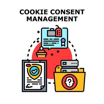 Cookie consent management strategy developing data privacy 스톡 일러스트