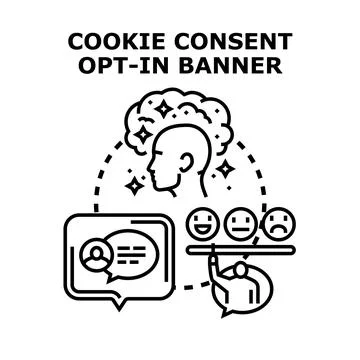 Cookie consent opt in banner concept illustration 스톡 일러스트