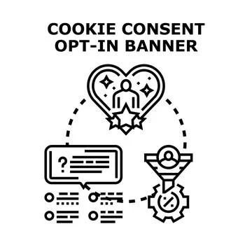 Cookie consent opt in banner for website privacy policy Stock Illustration