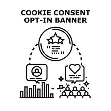 Cookie consent opting in for user data Stock Illustration