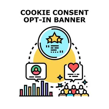 Cookie consent opting in for user data Stock Illustration