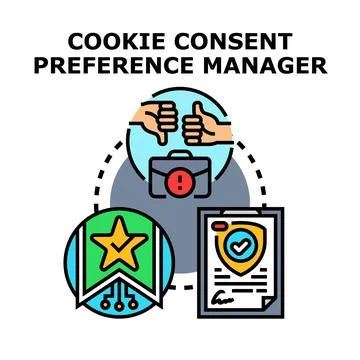 Cookie consent preference manager choosing data privacy options Stock Illustration