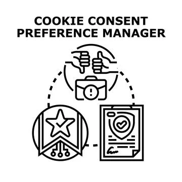 Cookie consent preference manager choosing data privacy options Stock Illustration