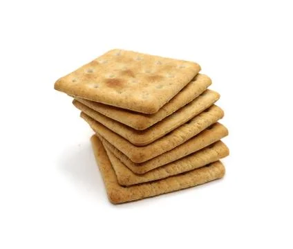 Cookie cracker crispy stack isolated on white background. Foto stock