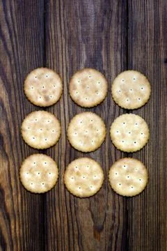 Cookie cracker laid in the shape of a square Stock Photos