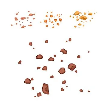 Cookie crumbs collection falling baking ingredients Stock Illustration