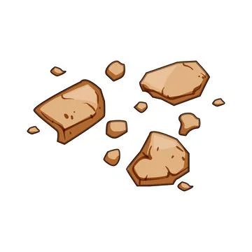 Cookie crumbs scattered on white background Stock Illustration