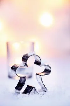 Cookie cutter christmas background Stock Photos