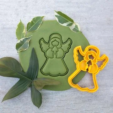 Cookie cutter for cutting Easter biscuits on dough for kids Stock Photos