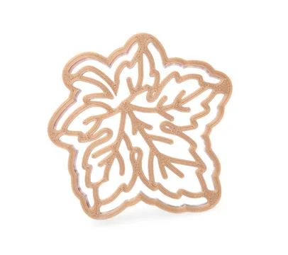 Cookie cutter in shape of leaf isolated on white Stock Photos