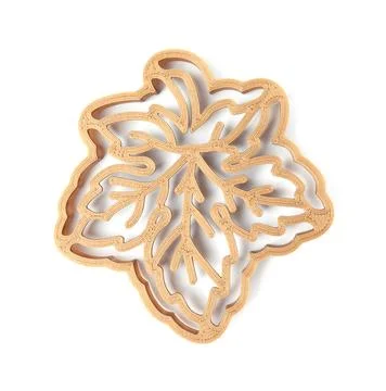 Cookie cutter in shape of leaf isolated on white, top view Stock Photos