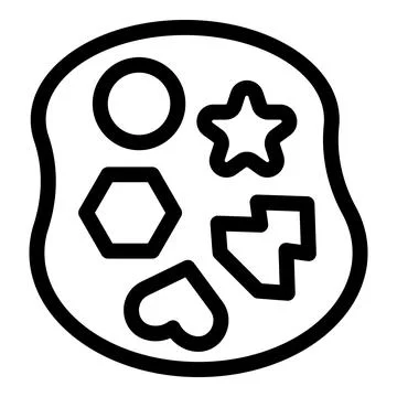 Cookie cutters set lying on table in bakery Stock Illustration