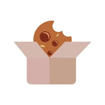 Cookie in delivery box. Vector Illustrazione stock
