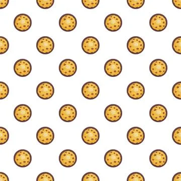 Cookie dessert flat seamless pattern background illustration Stockillustratie