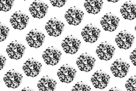 Cookie donut pattern on white background Stock Illustration