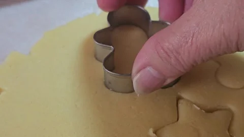 Cookie Dough Cutouts with Rolling Pin Stock Footage 305709540