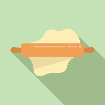 Cookie dough icon flat vector. Flour bread Stock Illustration