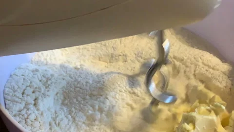 Cookie dough in process. Mixing all ingredients. 스톡 동영상 146212590