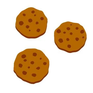 Cookie. The element of home bakery. Oatmeal pastry with chocolate. Illustrazione stock