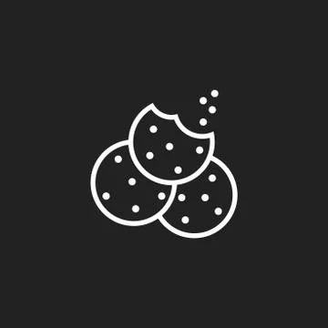 Cookie flat vector icon. Chip biscuit illustration. Dessert food pictogram. Stock Illustration