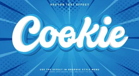 Cookie font Style Editable Text effect Stock Illustration