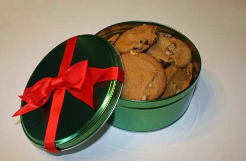 Cookie Gift Tin Stock-Fotos