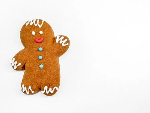 Cookie gingerbread on white background with free space. Stock Photos