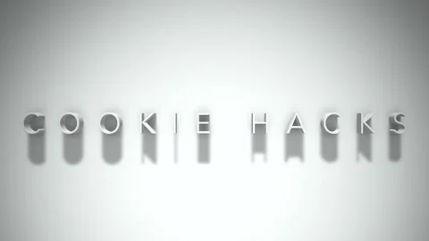 Cookie hacks 3D title animation white text on a white background Stock Footage 299757932