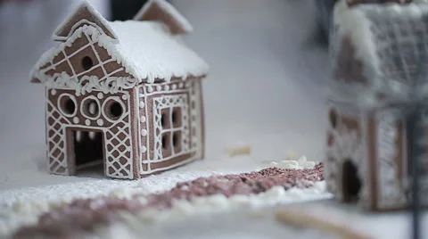 Cookie houses in smoke Stock Footage 60107918