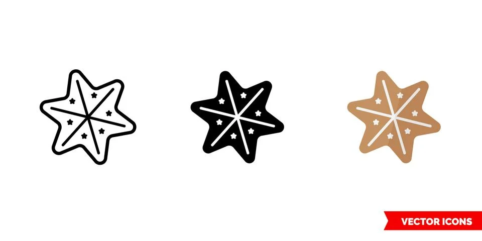 Cookie icon of 3 types. Isolated vector sign symbol. Stock Illustration