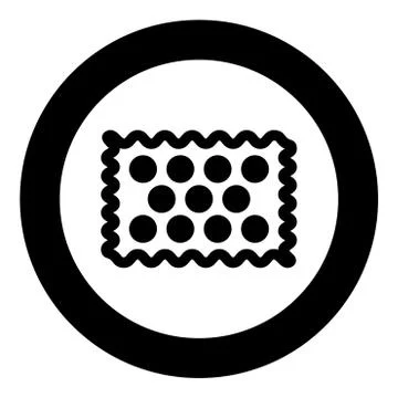 Cookie icon black color in circle Stock Illustration