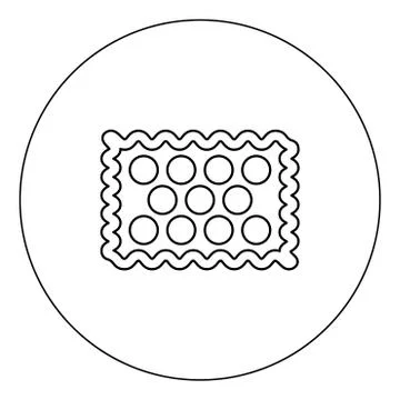 Cookie icon black color in circle vector illustration isolated Stock Illustration