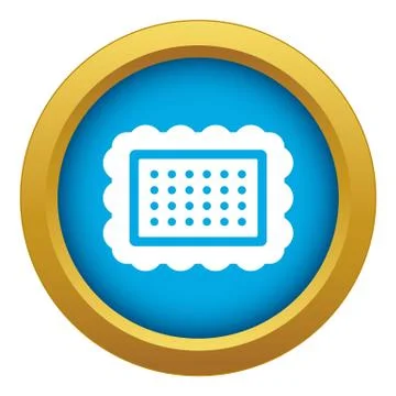 Cookie icon blue vector isolated Stock Illustration