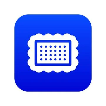 Cookie icon digital blue Stock Illustration