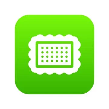 Cookie icon digital green Stock Illustration