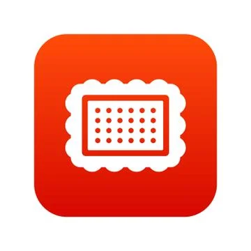 Cookie icon digital red Stock Illustration