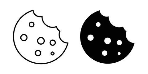 Cookie icon. Style is flat and line symbol Stock Illustration