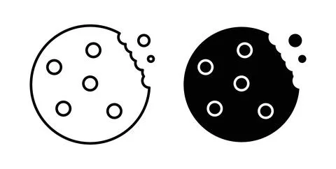 Cookie icon. Style is flat and line symbol Stock Illustration