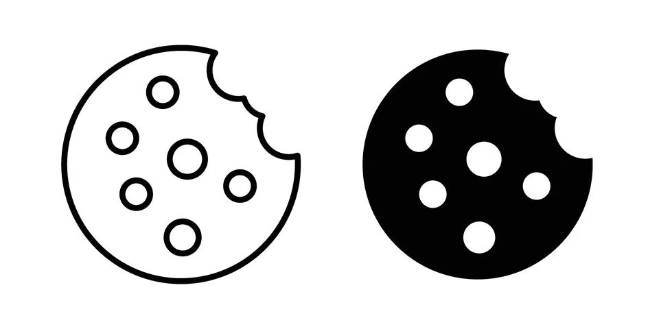 Cookie icon symbol  illustration bundle in black colour Stock Illustration