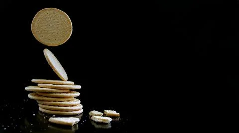 Cookie isolated on black background Stock Photos