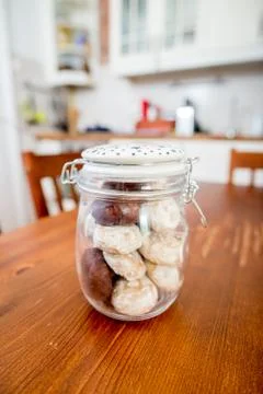 Cookie jar in the kitchen Stockfoto's